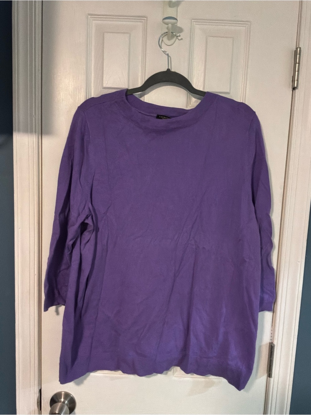 Talbots Purple Long Sleeve Crewneck Tunic Top